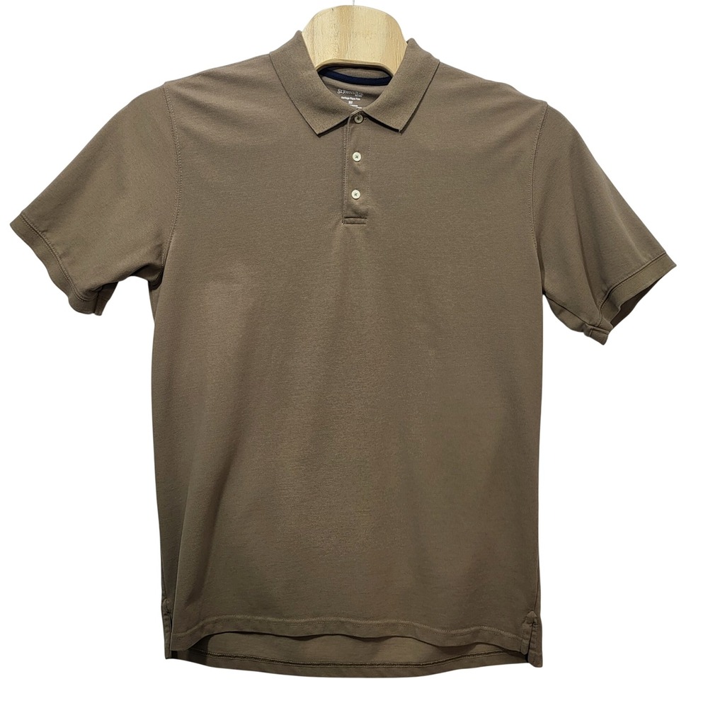 St Johns Bay Heritage Pique Polo Mens XLT Brown Short‎ Sleeve Cotton RN 93677